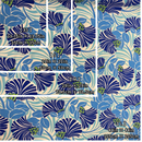 Gift Wrapping Fabric / Furoshiki - Modern Floral Fabric Polycotton | Blue-4