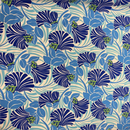Gift Wrapping Fabric / Furoshiki - Modern Floral Fabric Polycotton | Blue-2