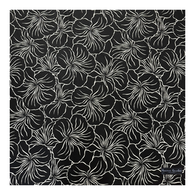 Modern Hibiscus Print Gift Wrapping Fabric / Furoshiki  | Brack - 1223FB-BL1 - 0