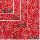 Modern Hibiscus Print Gift Wrapping Fabric / Furoshiki   | RED -1223FB-RED2-4