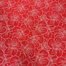 Modern Hibiscus Print Gift Wrapping Fabric / Furoshiki   | RED -1223FB-RED2-3