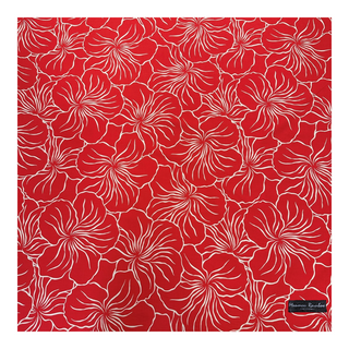 Modern Hibiscus Print Gift Wrapping Fabric / Furoshiki   | RED -1223FB-RED2