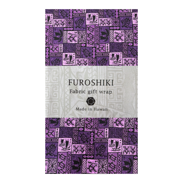 Vintage Polynesian Print Gift Wrapping Fabric / Furoshiki   |  Purple -1223FB-PU1 - 0