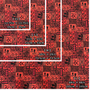 Vintage Polynesian Print Gift Wrapping Fabric / Furoshiki   |  Red -1223FB-RED3-4
