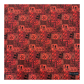 Vintage Polynesian Print Gift Wrapping Fabric / Furoshiki   |  Red -1223FB-RED3 - 0