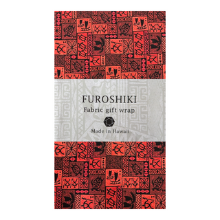 Vintage Polynesian Print Gift Wrapping Fabric / Furoshiki   |  Red -1223FB-RED3