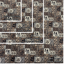 Vintage Polynesian Print Gift Wrapping Fabric / Furoshiki   |  Brown -1223FB-BRO1-4