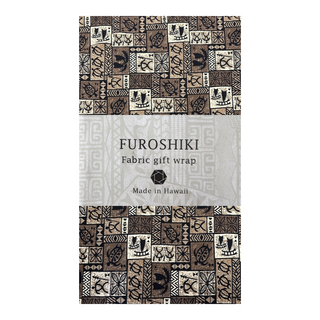 Vintage Polynesian Print Gift Wrapping Fabric / Furoshiki   |  Brown -1223FB-BRO1