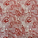 ［Red and White］Tapa Hawaiian Print Gift Wrapping Fabric / Furoshiki -1223FB-RED4-3