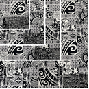 ［Black and White］Tapa Hawaiian Print Gift Wrapping Fabric / Furoshiki -1223FB-BL4-4