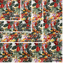 Anthrium Tropical Leaf & Floral Print Gift Wrapping Fabric / Furoshiki -White Background -1223FB-WH3-4
