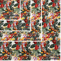 Anthrium Tropical Leaf & Floral Print Gift Wrapping Fabric / Furoshiki -White Background -1223FB-WH3