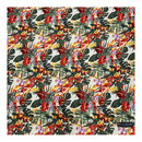 Anthrium Tropical Leaf & Floral Print Gift Wrapping Fabric / Furoshiki -White Background -1223FB-WH3-1