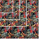 Tropical Leaf & Floral Print Gift Wrapping Fabric / Furoshiki - Black Background -1223FB-BL5-5