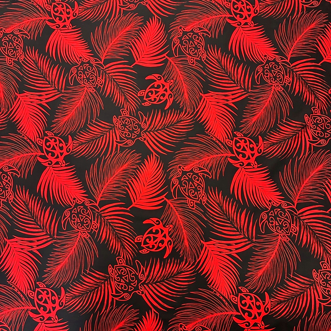 hawaiianfabric_monstera_turtle_red_1