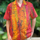 Sunset Tropical Leaf Outlines Hawaiian Shirts-2
