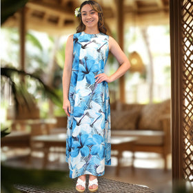Swing Long Resort Dress Blue
