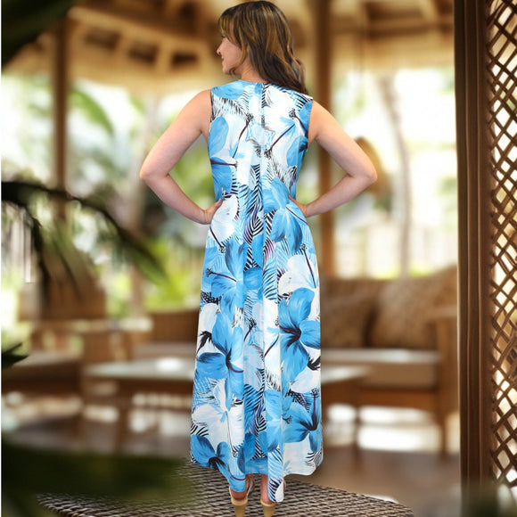 Swing Long Resort Dress Blue