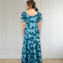 Hawaiian Muumuu Long Flare Dress Green