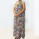 TraditionalPolynesianPrintComfortableLongResortDress-White