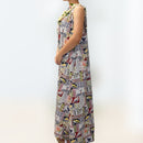 TraditionalPolynesianPrintComfortableLongResortDress-White