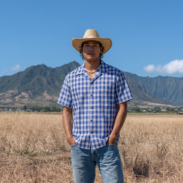 Traditional Woven Palaka Hawaiian Shirt – 100% Cotton | Made in Hawai