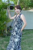 Tropical Hawaiian Flower Dress | Black 5204-1