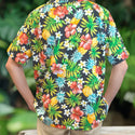 Tropical Print Hawaiian Shirts / Pineapple, Plumeria, and Hibiscus