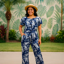 Vintage-Inspired Tropical Jumpsuit for Women – Lightweight Rayon Resort Wear with Pockets-8