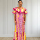 Tropical Lei Flowers Ombre Muumuu Pink