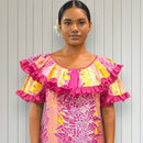 Tropical Lei Flowers Ombre Muumuu Pink