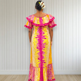 Tropical Lei Flowers Ombre Muumuu Pink
