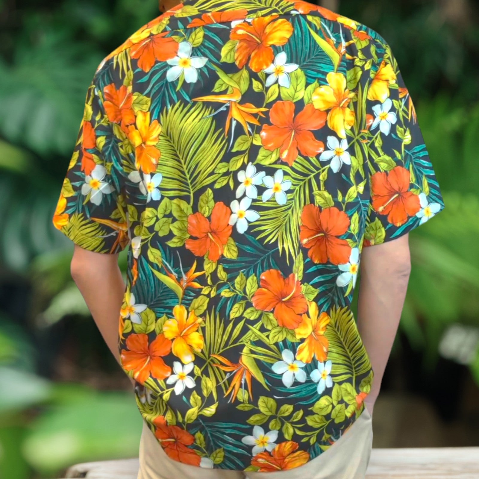 Vibrant Colorful Flower Print Hawaiian Shirts - Black - 0