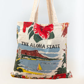 Vintage “Aloha State” Diamond Head Tote Bag – 100% Cotton - 0