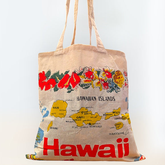 Vintage Hawaiian Islands Map Tote Bag – 100% Cotton