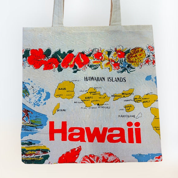 Vintage Hawaiian Islands Map Tote Bag – 100% Cotton