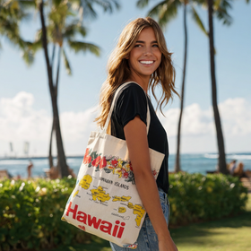 Vintage Hawaiian Islands Map Tote Bag – 100% Cotton