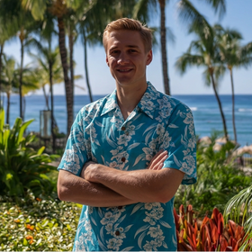 Vintage Hibiscus Print Hawaiian Shirt