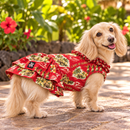 Vintage Red Hawaiian Aloha Dog Dress – Retro Hula & Island Scenic Print | Made in Hawaii-1