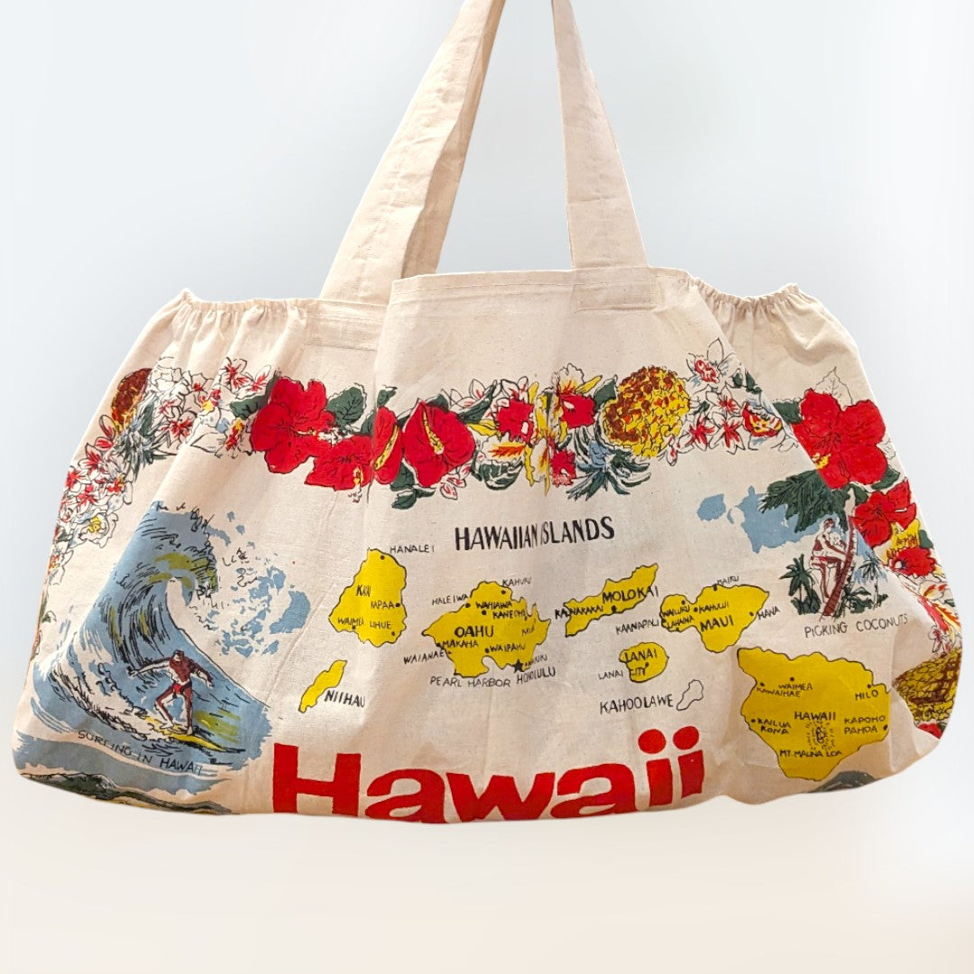 Vintage Aloha State Hawaiian Tote Bag – Handmade in Hawaii | Eco