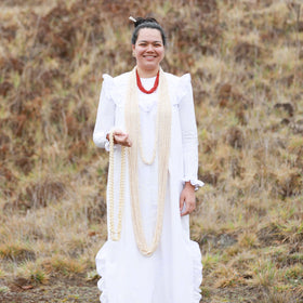 White Long Sleeve Traditional Muumuu Dress - Ceres 464