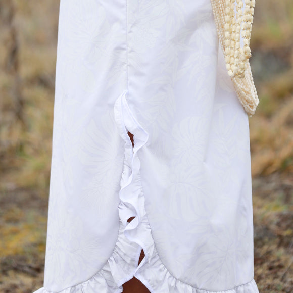 White Long Sleeve Traditional Muumuu Dress - Ceres 464