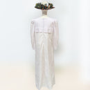 White Blossom Hawaiian Muumuu – Monstera & Plumeria Elegance