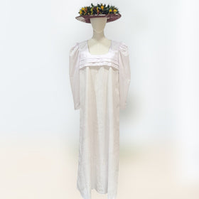 White Blossom Hawaiian Muumuu – Monstera & Plumeria Elegance