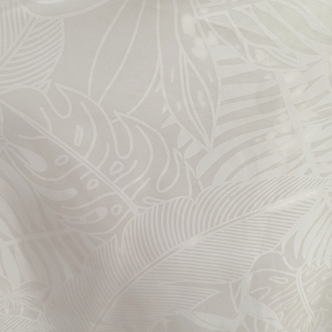 White Blossom Hawaiian Muumuu – Monstera & Plumeria Elegance