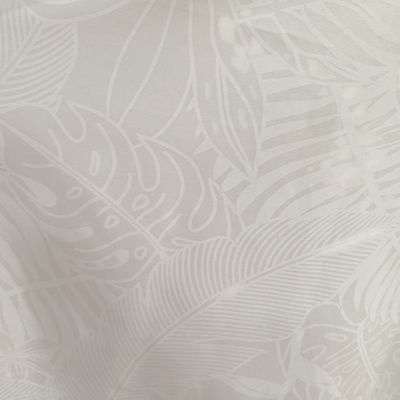 White Blossom Hawaiian Muumuu – Monstera & Plumeria Elegance