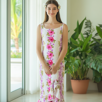 White Cotton Sleeveless Mid-length