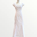 Traditional White Hawaiian Formal Dress – Hibiscus & Plumeria Lei Print | Made in Hawaii-6
