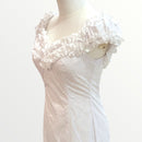 Traditional White Hawaiian Formal Dress – Hibiscus & Plumeria Lei Print | Made in Hawaii-5