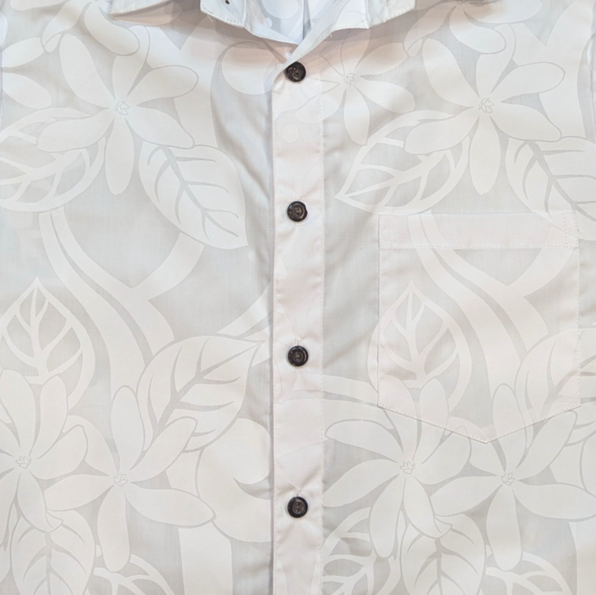 White Hawaiian Shirts Tapa Hibisucus